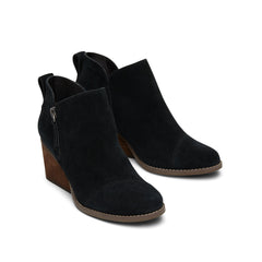 Goldie Black Suede Wedge Boot