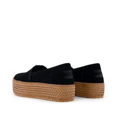 Valencia Black Suede Espadrille Platform Espadrille