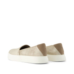 Kameron Champagne Metallic Suede Slip On Sneaker