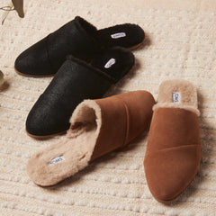 Jade Brown Faux Fur Suede Flat
