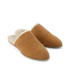 Jade Brown Faux Fur Suede Flat