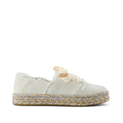 Carolina Lace-Up Espadrille White Onyx Textured Denim