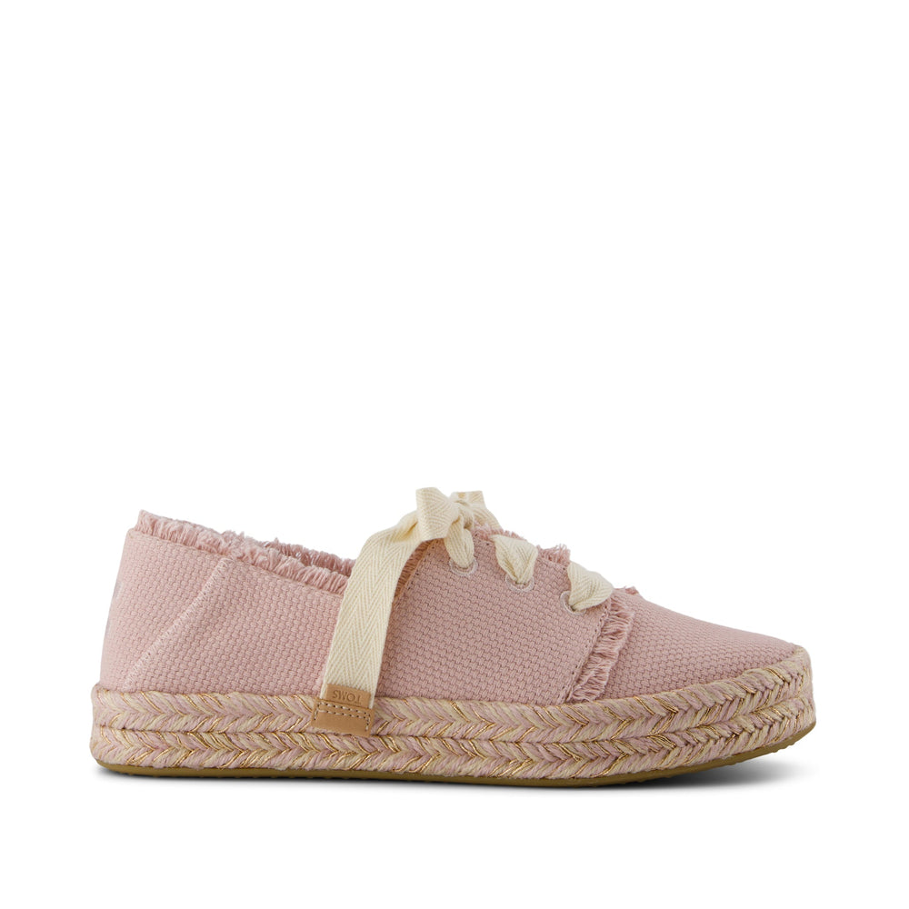 Carolina Lace-Up Espadrille Pale Rose Beachside Woven