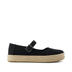 Carolina Mary Jane Espadrille Black Heavy Canvas
