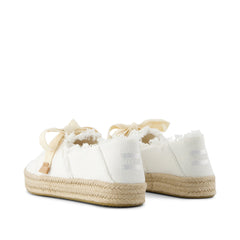 Carolina Lace-Up Espadrille White Beachside Woven