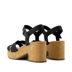 Isla Heeled Sandal Black Leather