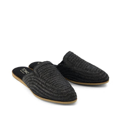 Jade Flat Black Raffia