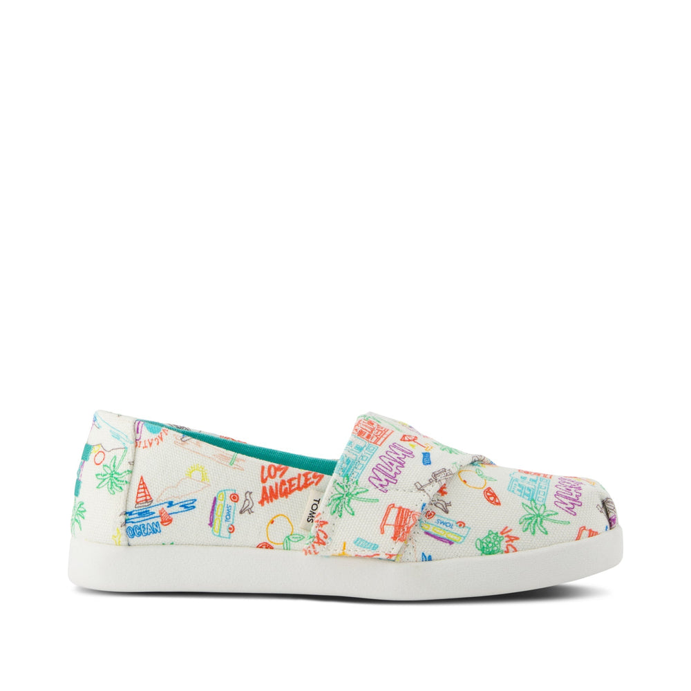 Alpargata Classic Kids Shoe Marshmallow White Sketchbook Print