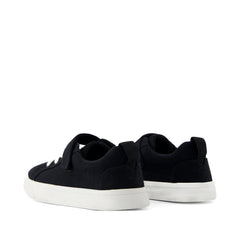 Cruz Lace-Up Black Heritage Canvas Kids Sneaker