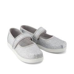Nora Mary Jane Kids Shoe Silver Iridescent Glimmer Kids Shoe