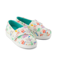 Alpargata Classic Toddler Shoe Marshmallow White Sketchbook Print