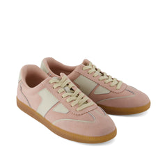 Collins Pale Rose Suede and Leather Lace Up Sneaker