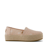 Valencia Platform Espadrille Apricot Tropical Eyelet