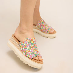 Diana Mule Roses Liberty Print Wedge Sandal