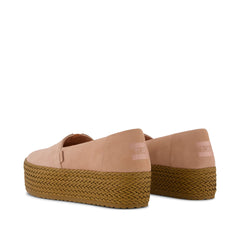Valencia Platform Espadrille Pink Cafe Creme Suede
