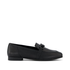 Lynette Loafer All Black Leather with Chain