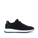 TRVL LITE Cabrillo Sneaker Water Repellent Black Vintage Twill Metallic Suede
