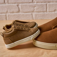 Toddler Shoe Cruz Mid Toddler Slip On Shoe Toffee Microsuede