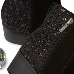 Delilah Heeled Boot Black Geometric Sequins