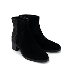 Delilah Heeled Boot Black Geometric Sequins