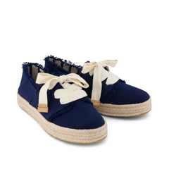 Carolina Lace-Up Espadrille Navy Fray
