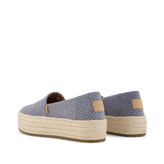 Valencia Platform Espadrille Niagara Mist Chambray Dot
