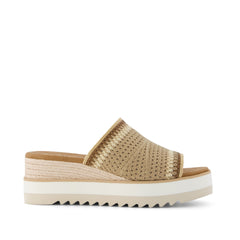 Diana Mule Wedge Sandal Almond Crochet