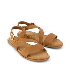 Mar Strappy Sandal Brown Sugar Leather