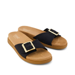 Marin Slide Sandal Black Canvas