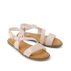 Mar Strappy Sandal Champagne Shimmer Suede