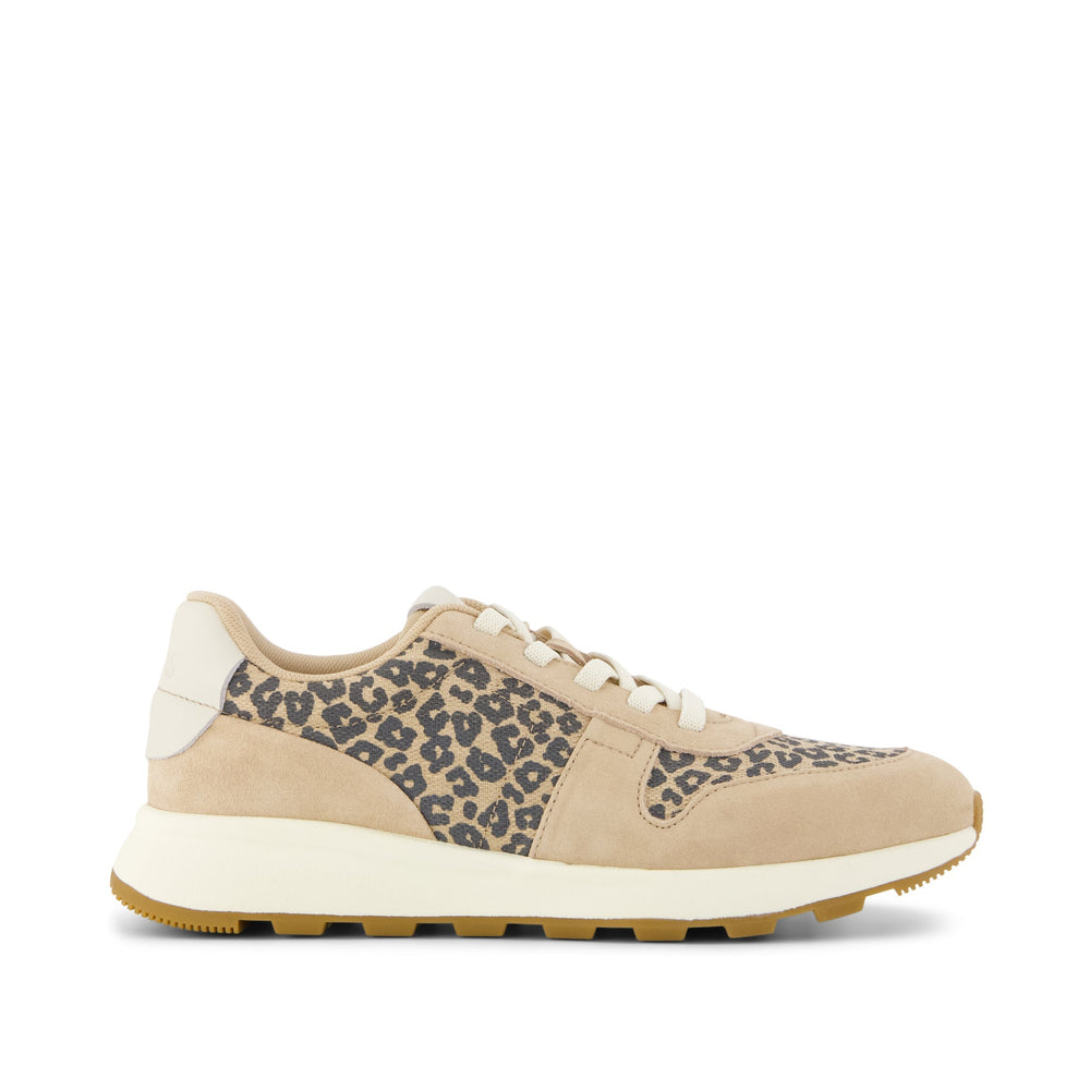 TRVL LITE Retro Runner Sneaker Water Repellent Natural Leopard Spots