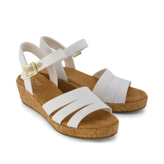 Julia Wedge Sandal Woven White