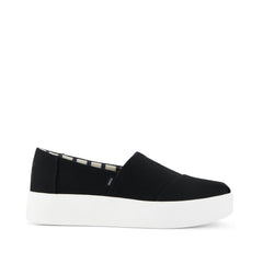 Asher Platform Slip On Sneaker Black Canvas