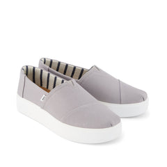 Asher Platform Slip On Sneaker Grey Canvas