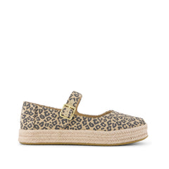 Carolina Mary Jane Espadrille Natural Leopard Print