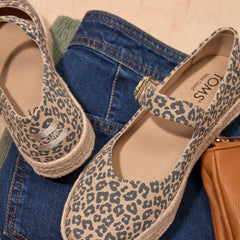 Carolina Mary Jane Espadrille Natural Leopard Print