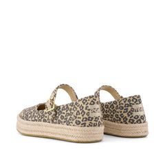 Carolina Mary Jane Espadrille Natural Leopard Print