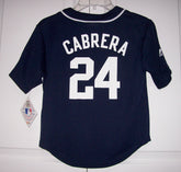 CABRERA Detroit Tigers BOYS Majestic MLB Baseball jersey 3rd Navy