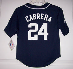 CABRERA Detroit Tigers BOYS Majestic MLB Baseball jersey 3rd Navy