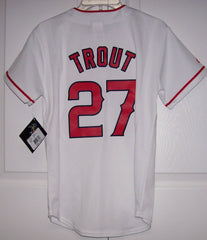 TROUT Los Angeles Angels Boys Majestic MLB Baseball jersey Home White