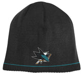 San Jose Sharks Black/Teal Reebok NHL Reversible 760 Knit Hat