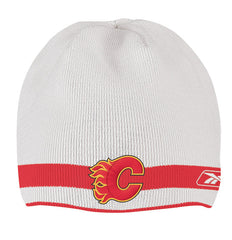 Calgary Flames White/Red Reebok NHL Reversible 560 Knit Hat
