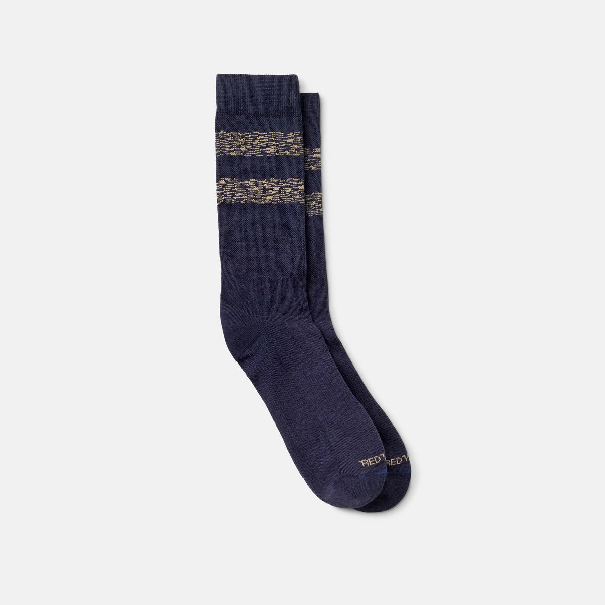 Unisex Wool Blend Striped Crew Socks in Navy/Tan | Red Wing Heritage 97676 | Red Wing Shoes Apparel