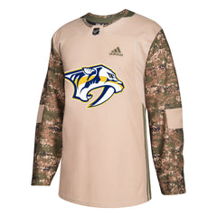Military Camo Khaki Nashville Predators 258J Adidas NHL Authentic Pro