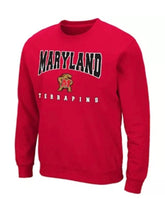 Colosseum Maryland Terrapins Red Crewneck Fleece NCAA Sweatshirt