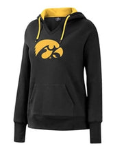 Colosseum LADIES Iowa Hawkeyes Black Pullover Fleece NCAA Hoodie