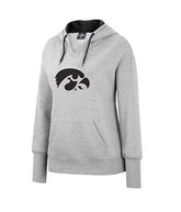 Colosseum LADIES Iowa Hawkeyes Gray Pullover Fleece NCAA Hoodie