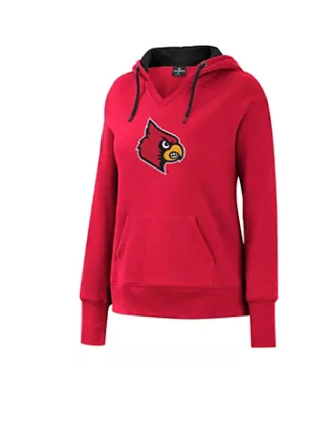 Colosseum LADIES Louisville Cardinals Red Pullover Fleece NCAA Hoodie