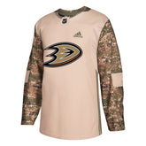 Anaheim Ducks Military Camo Khaki 258J Adidas NHL Pro Jersey