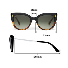 Sophia Black Tortoise Fade Handcrafted Sunglasses